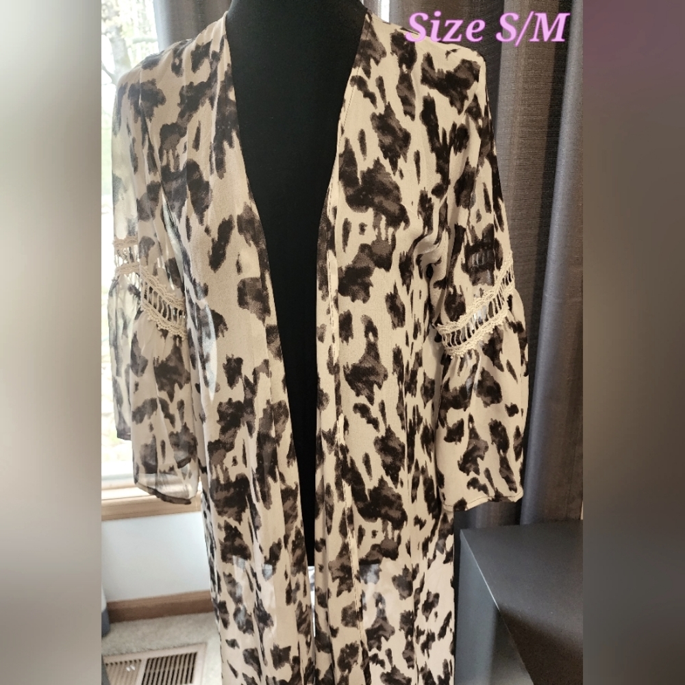 Animal print kimono duster.
